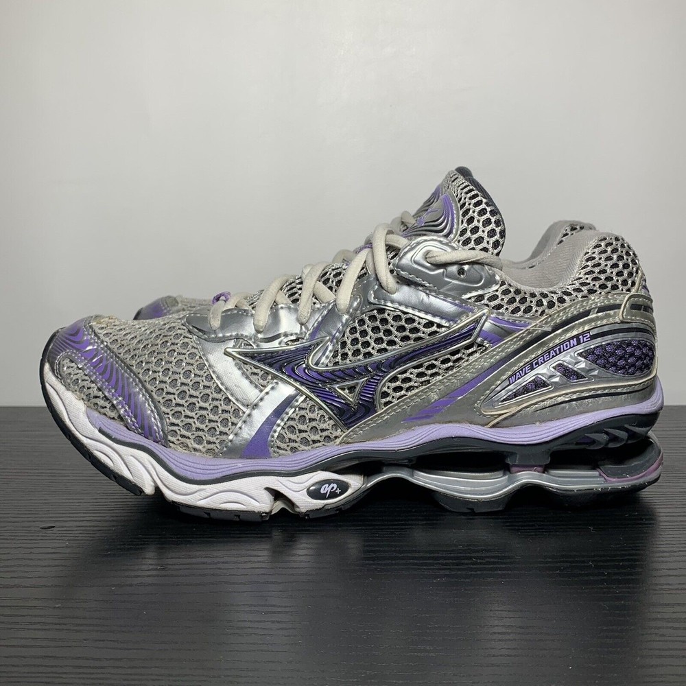 Mizuno Wave Creation 12 Womens Size 7.5 Running Shoes Silver Purple